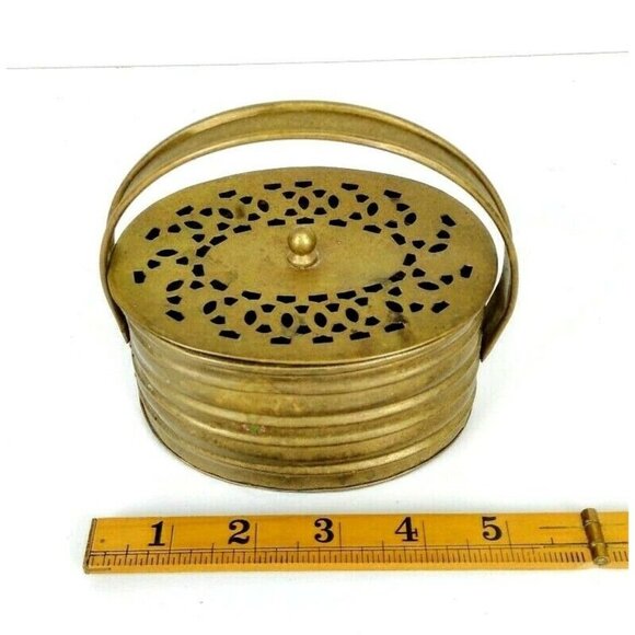 Vintage Brass Cricket Cage Potpourri Incense Trinket Box with Lid Made i… - Picture 3 of 8